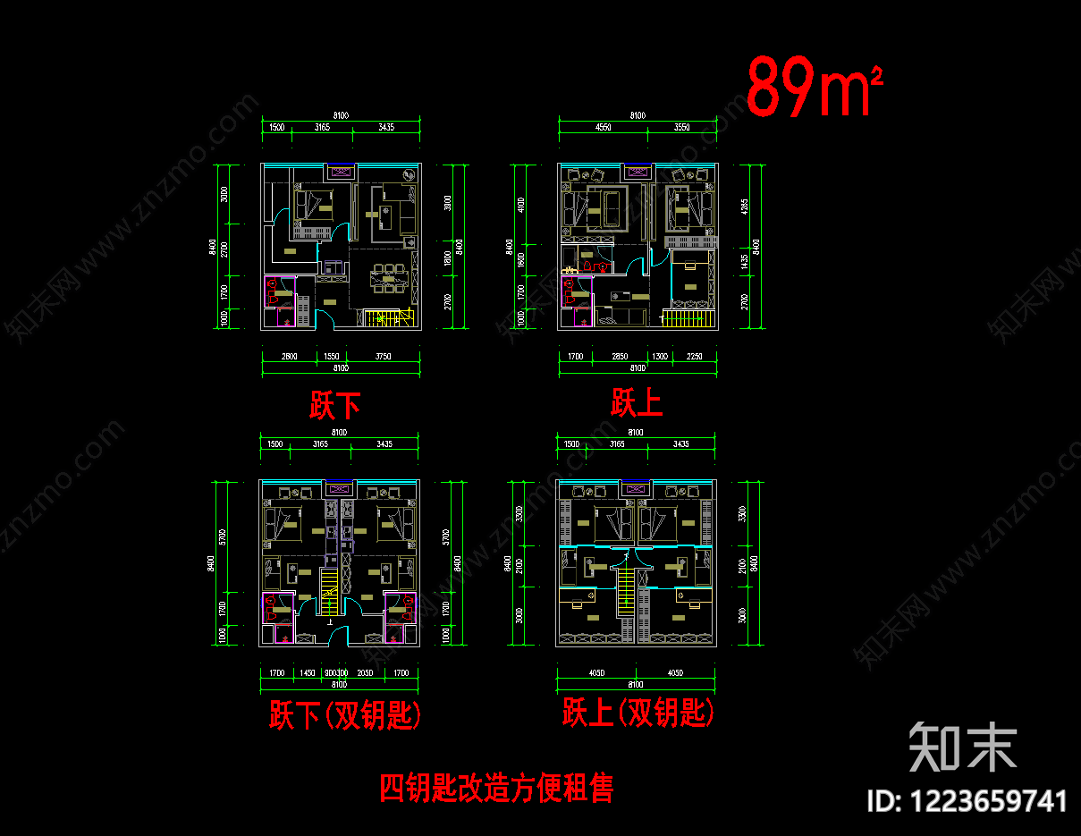 公寓建筑cad施工图下载【ID:1223659741】