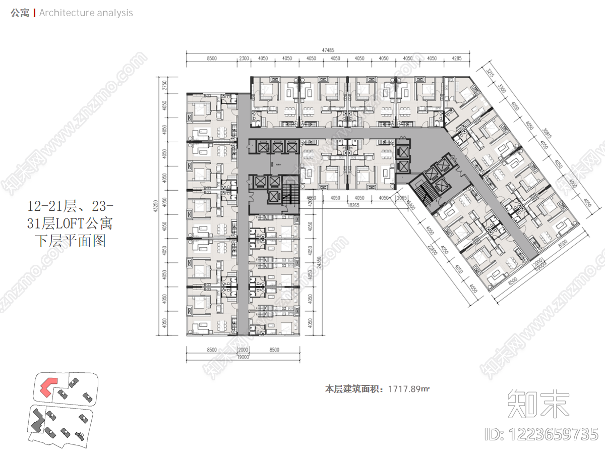 公寓建筑cad施工图下载【ID:1223659735】