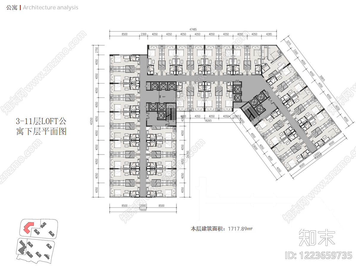 公寓建筑cad施工图下载【ID:1223659735】