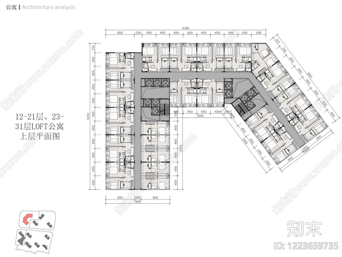 公寓建筑cad施工图下载【ID:1223659735】