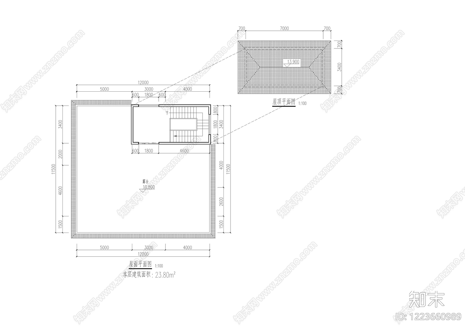 别墅建筑cad施工图下载【ID:1223660989】