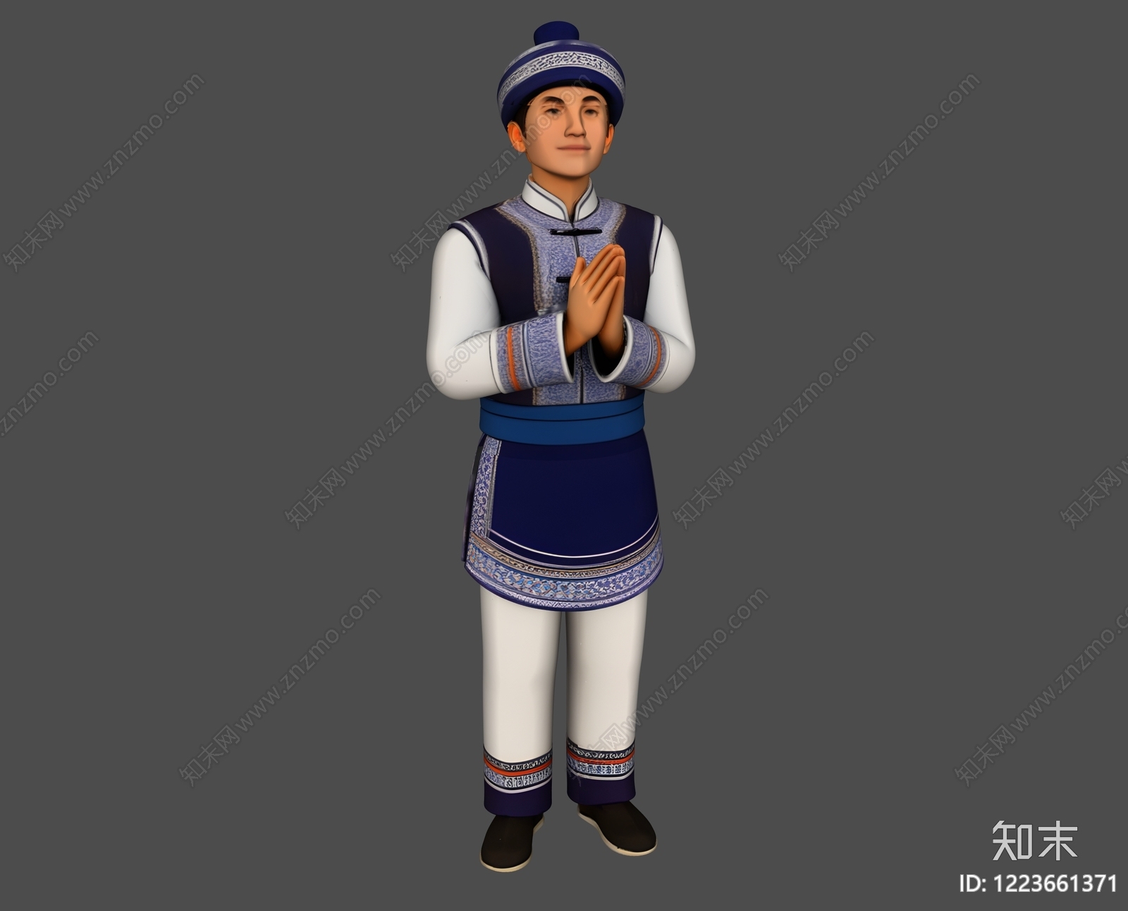 中式雕塑摆件SU模型下载【ID:1223661371】