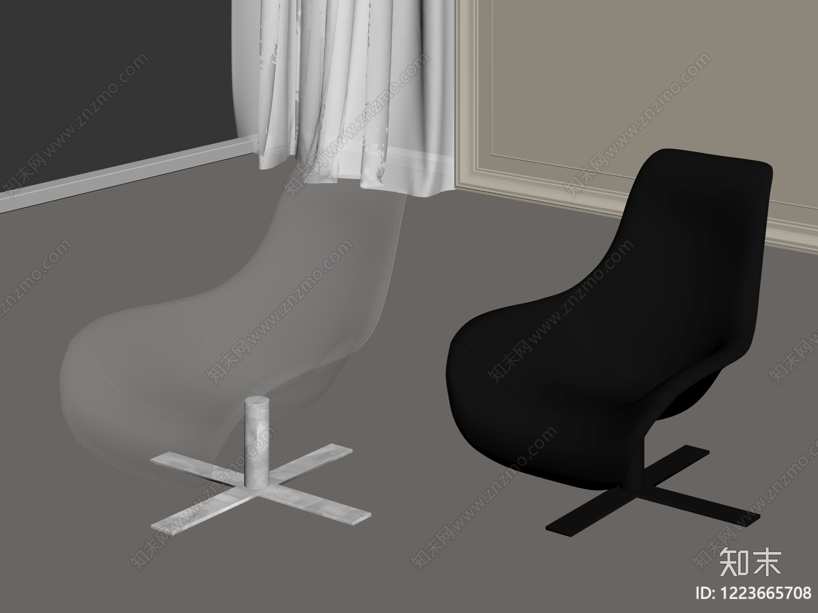 意式极简休闲椅3D模型下载【ID:1223665708】