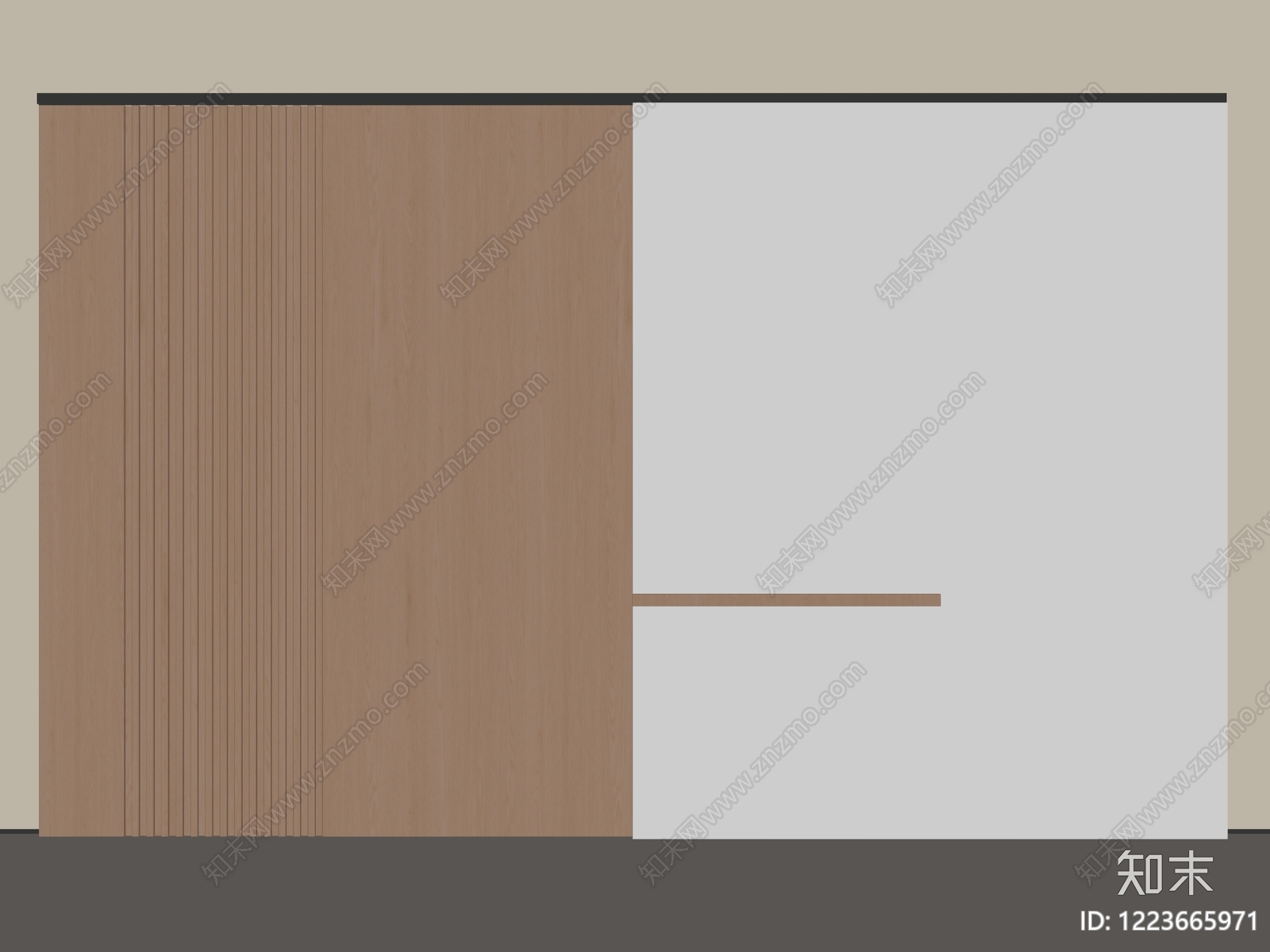 原木风背景墙SU模型下载【ID:1223665971】