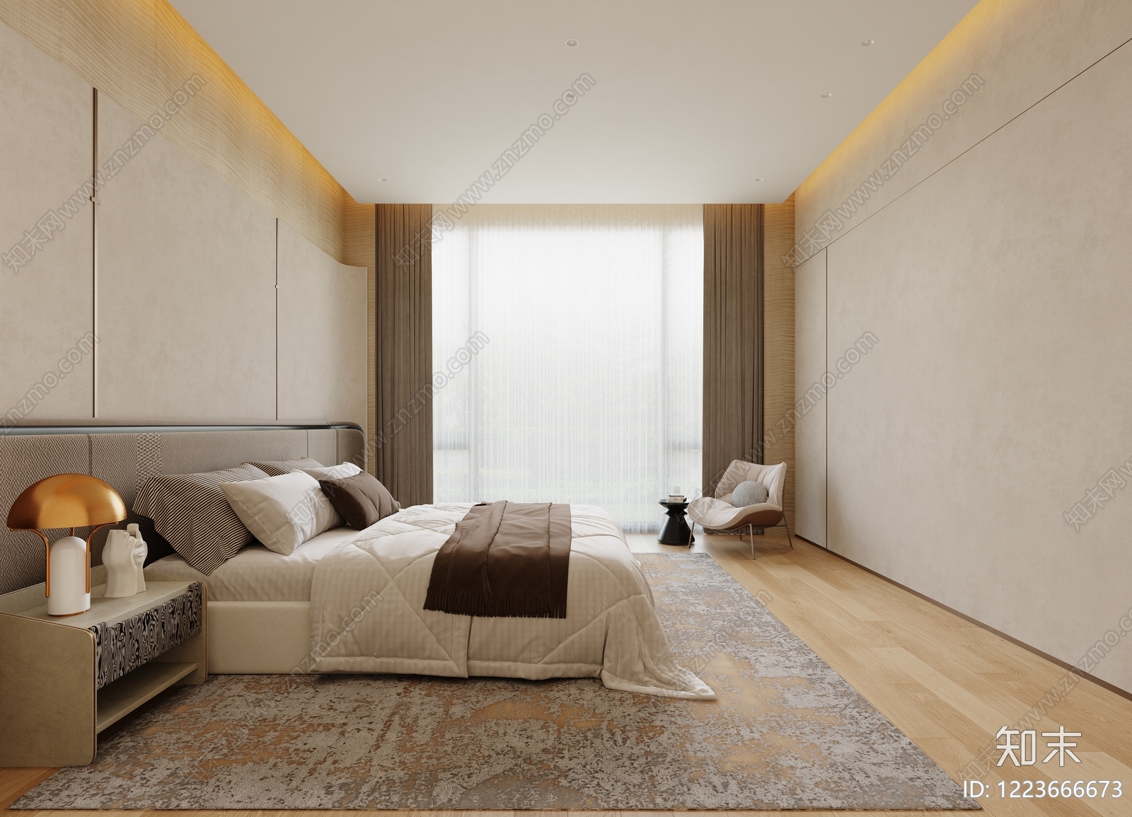 意式极简家居卧室3D模型下载【ID:1223666673】