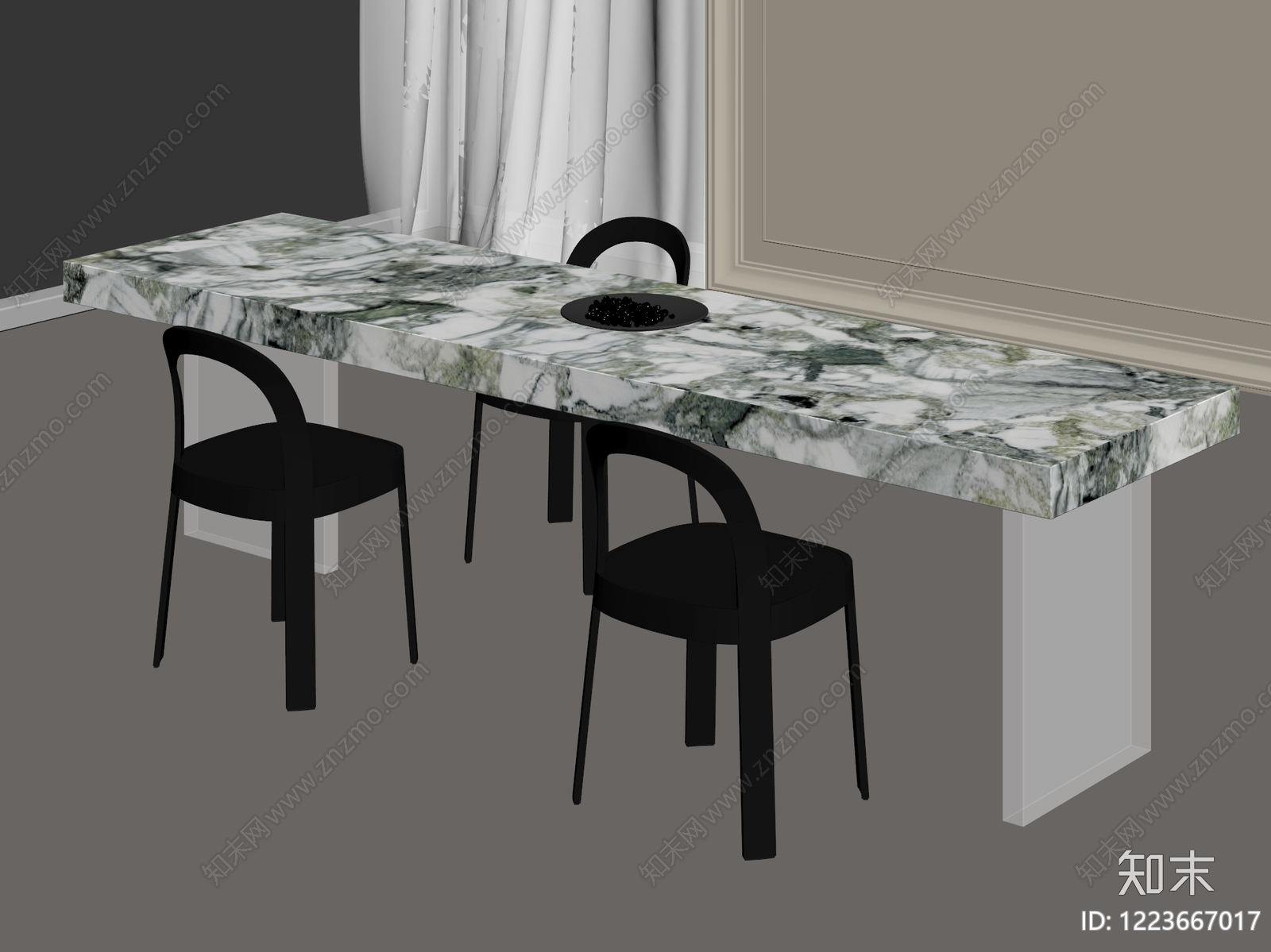 意式极简餐桌椅3D模型下载【ID:1223667017】