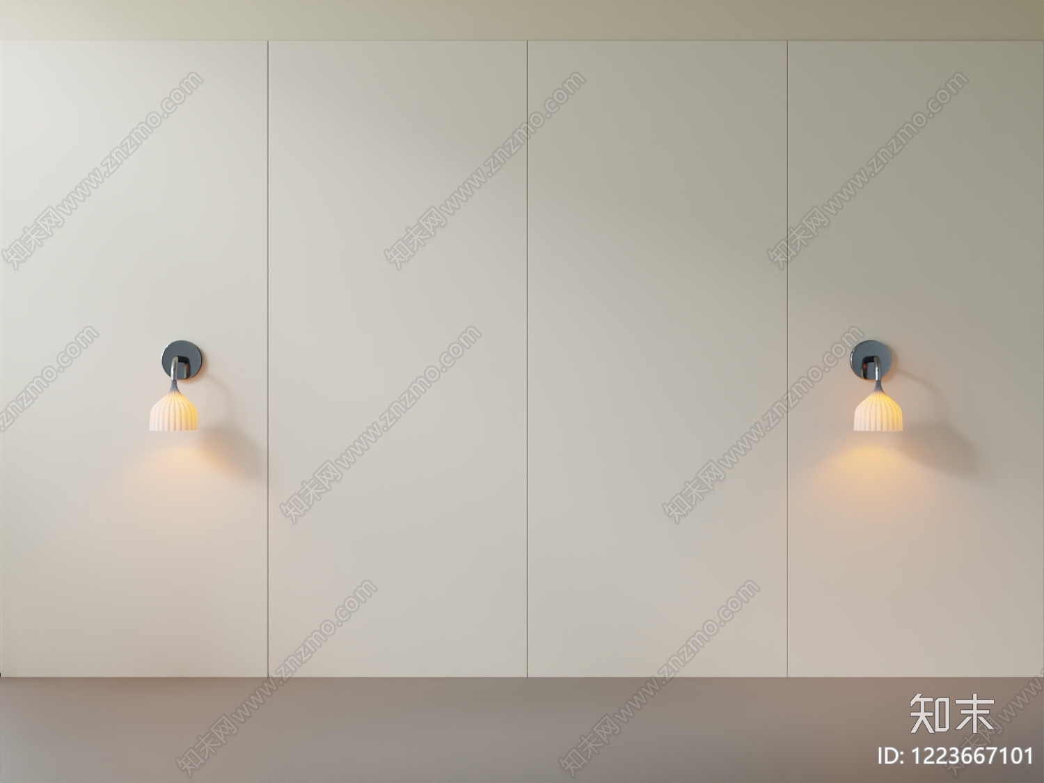 奶油风背景墙SU模型下载【ID:1223667101】