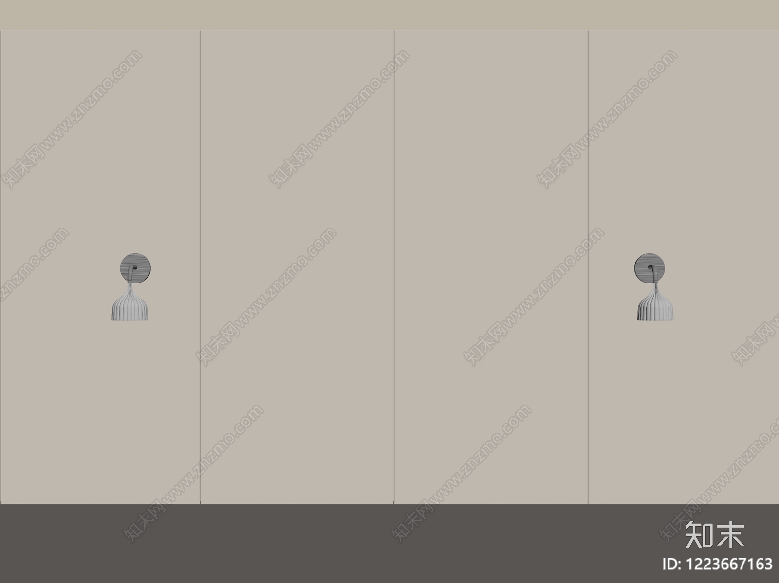奶油风床头背景墙3D模型下载【ID:1223667163】