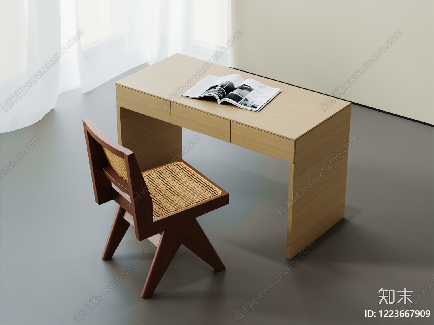 XX书桌椅3D模型下载【ID:1223667909】