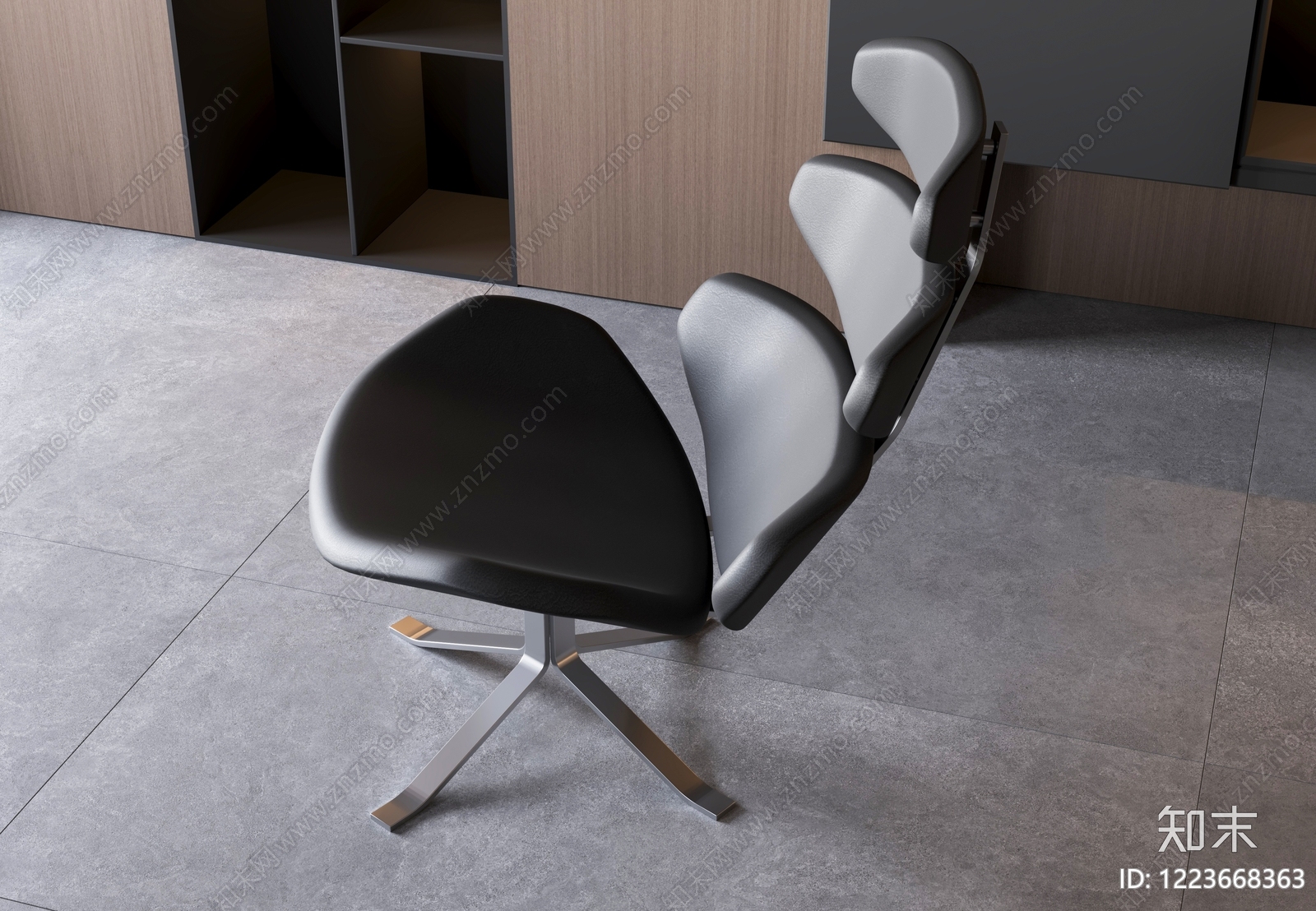 意式极简办公椅3D模型下载【ID:1223668363】
