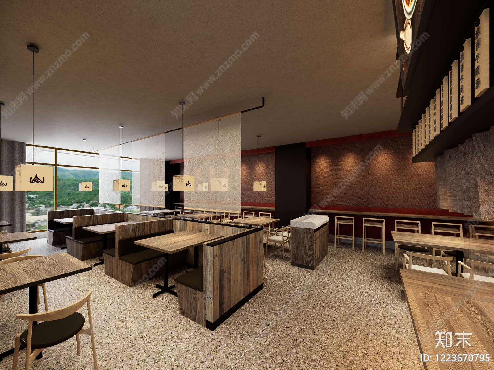 新中式中餐厅SU模型下载【ID:1223670795】
