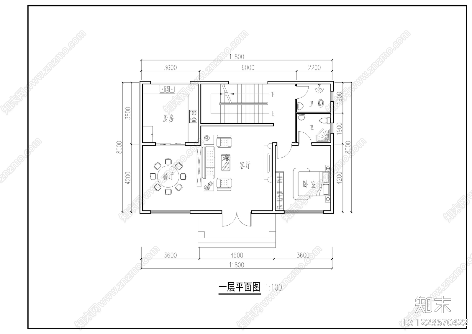 别墅建筑cad施工图下载【ID:1223670422】