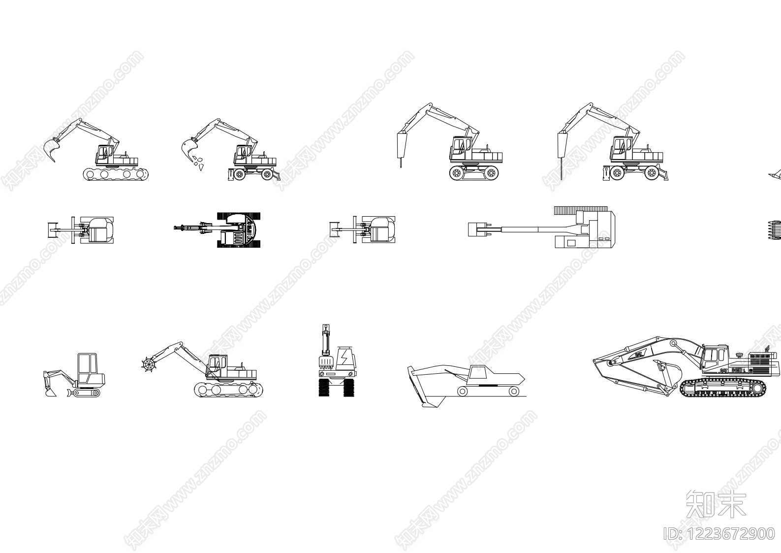 交通工具图库cad施工图下载【ID:1223672900】