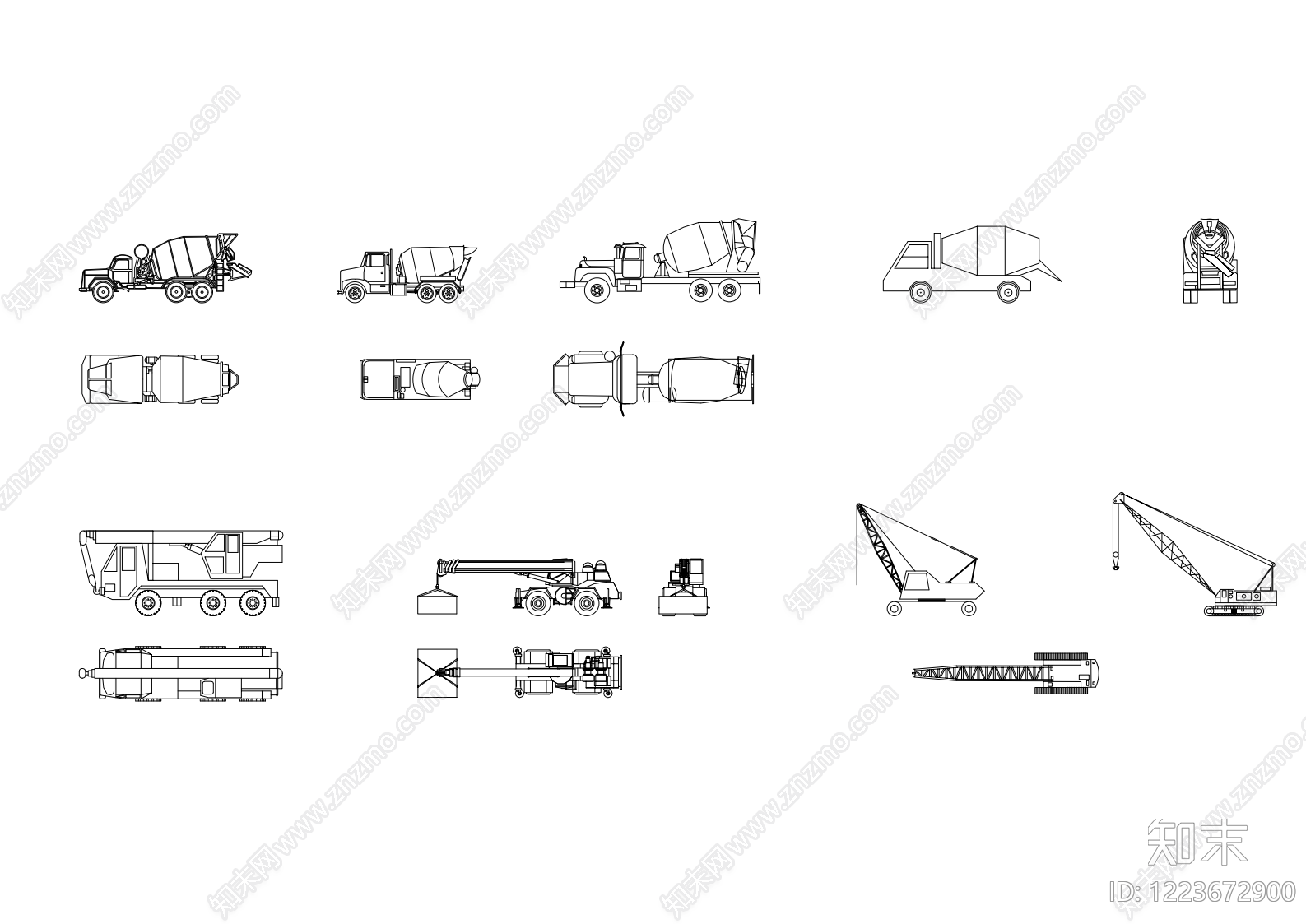 交通工具图库cad施工图下载【ID:1223672900】