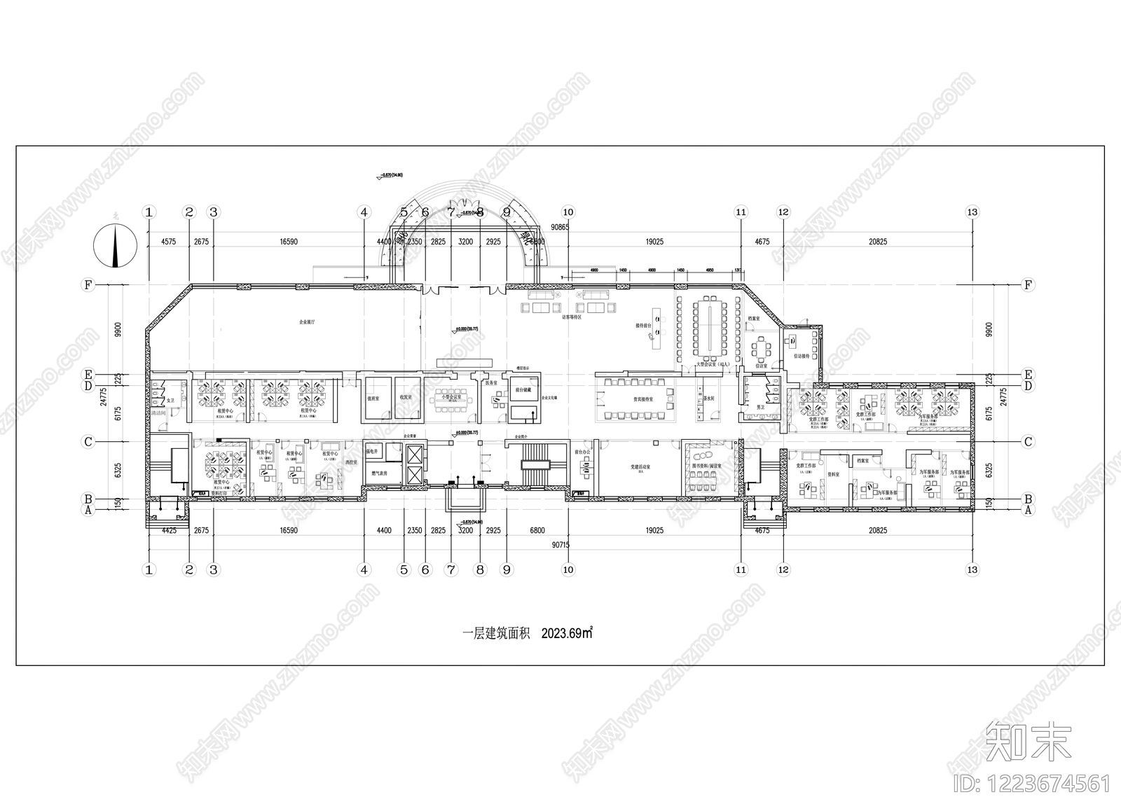 整体办公空间CAD图纸