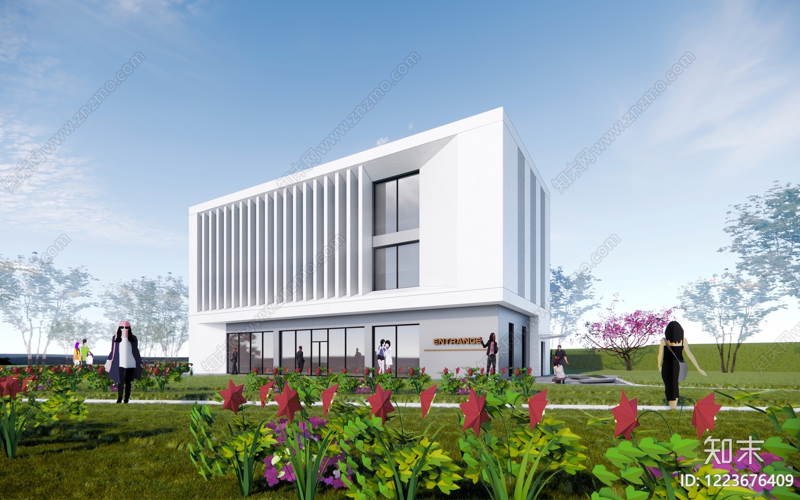 现代主义小公建SU模型下载【ID:1223676409】