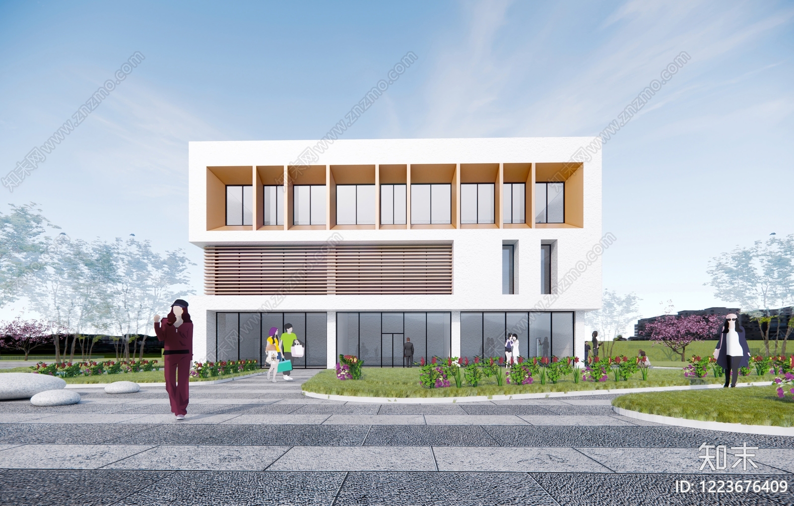 现代主义小公建SU模型下载【ID:1223676409】