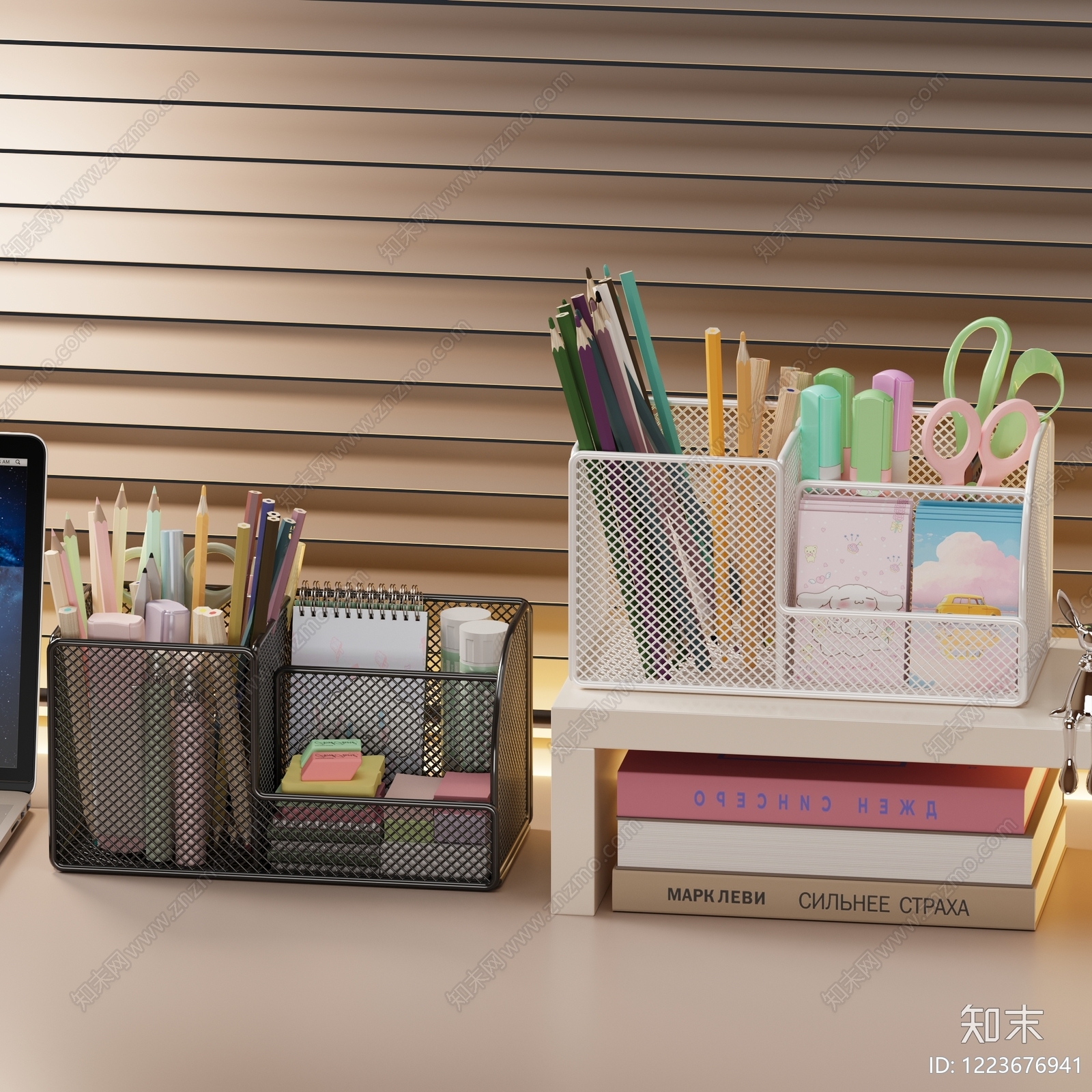 现代简约办公用品3D模型下载【ID:1223676941】