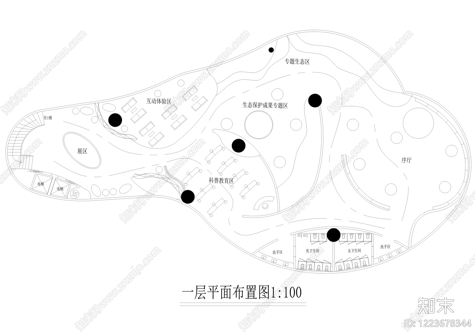 文化展厅cad施工图下载【ID:1223678344】