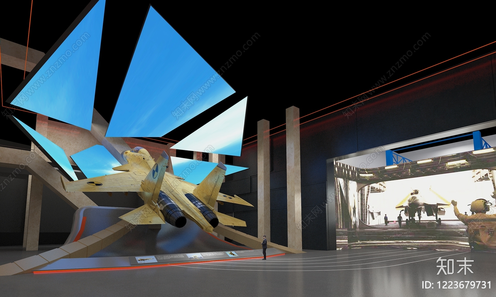工业风科技展厅3D模型下载【ID:1223679731】