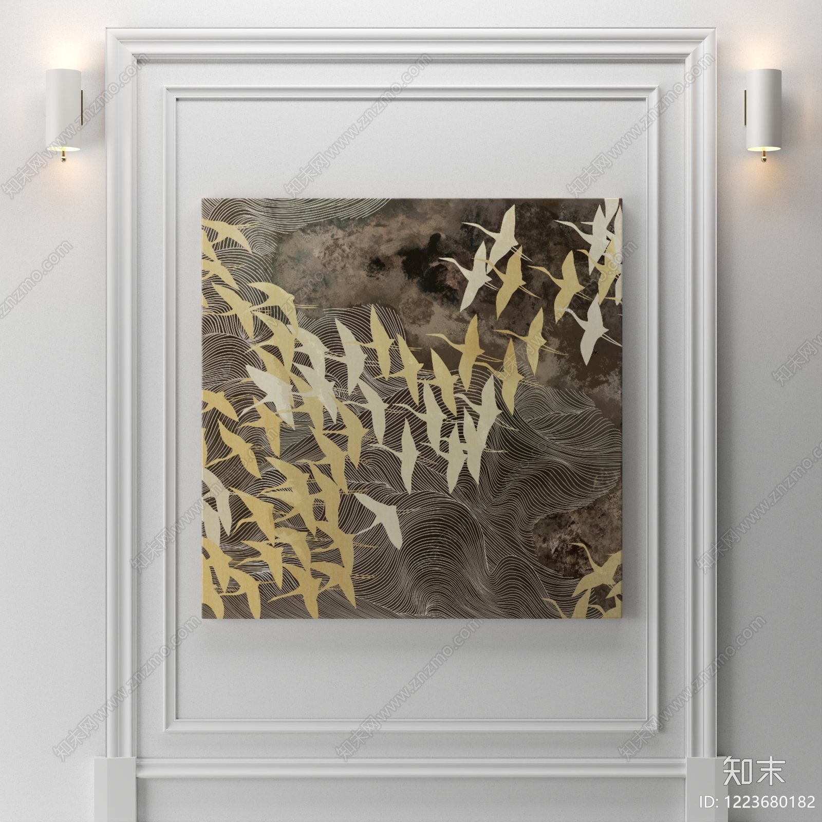 轻奢挂画3D模型下载【ID:1223680182】
