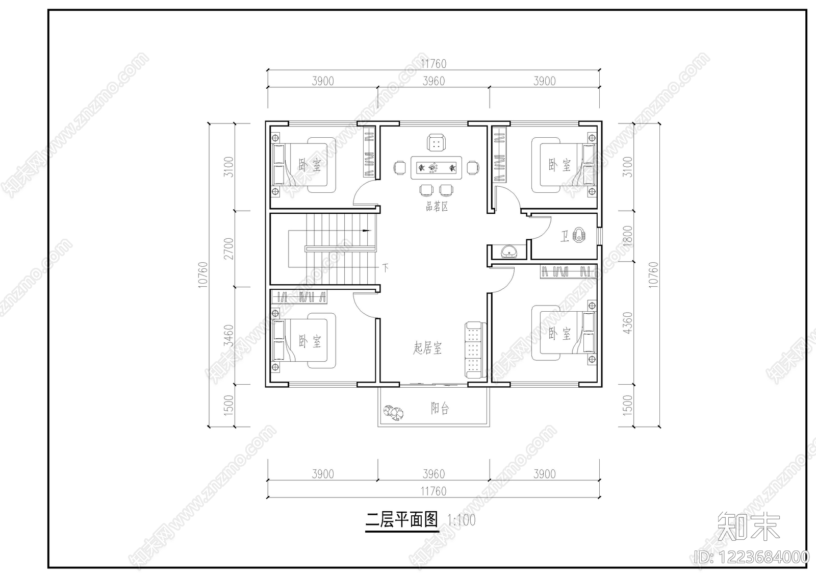 别墅建筑cad施工图下载【ID:1223684000】