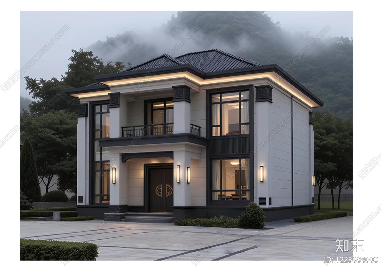别墅建筑cad施工图下载【ID:1223684000】