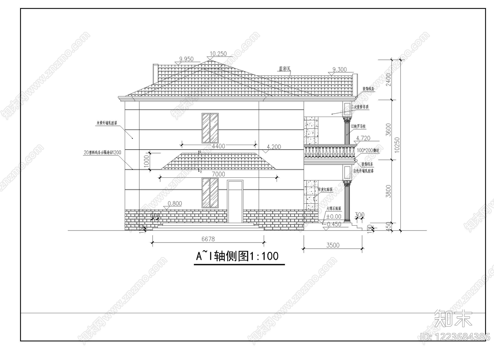 别墅建筑cad施工图下载【ID:1223684386】