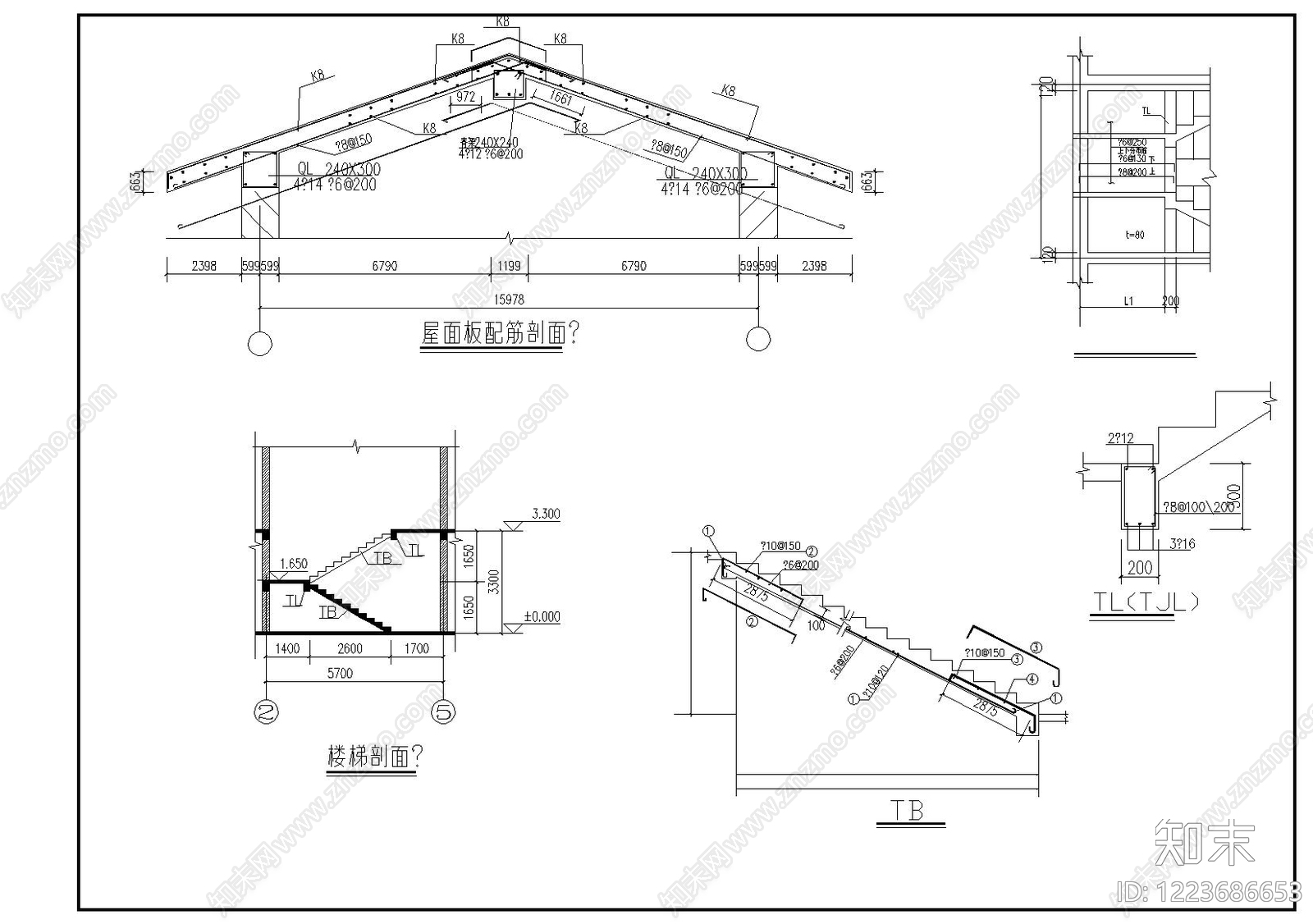 别墅建筑cad施工图下载【ID:1223686653】