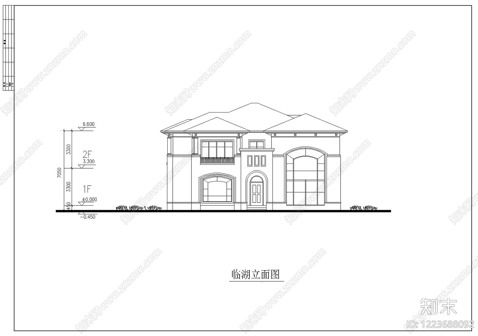 别墅建筑cad施工图下载【ID:1223688092】