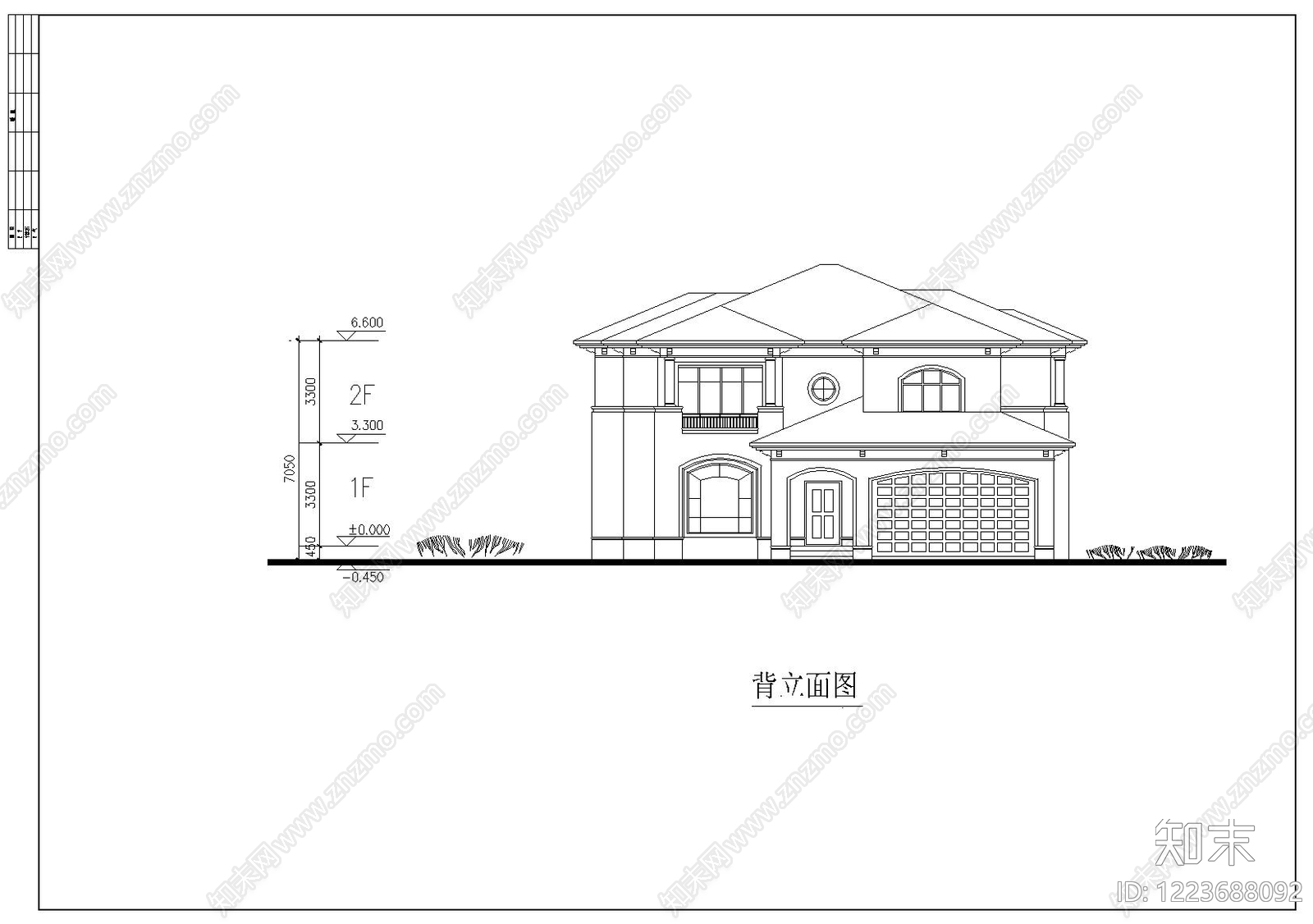 别墅建筑cad施工图下载【ID:1223688092】