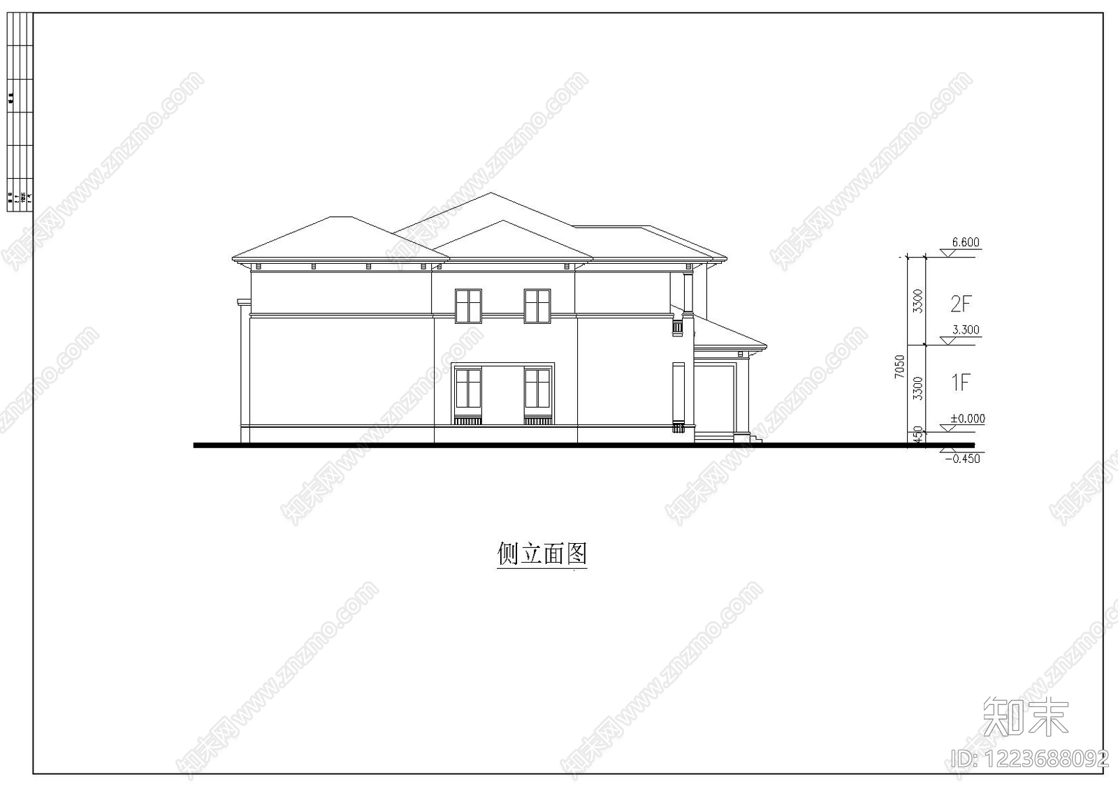 别墅建筑cad施工图下载【ID:1223688092】