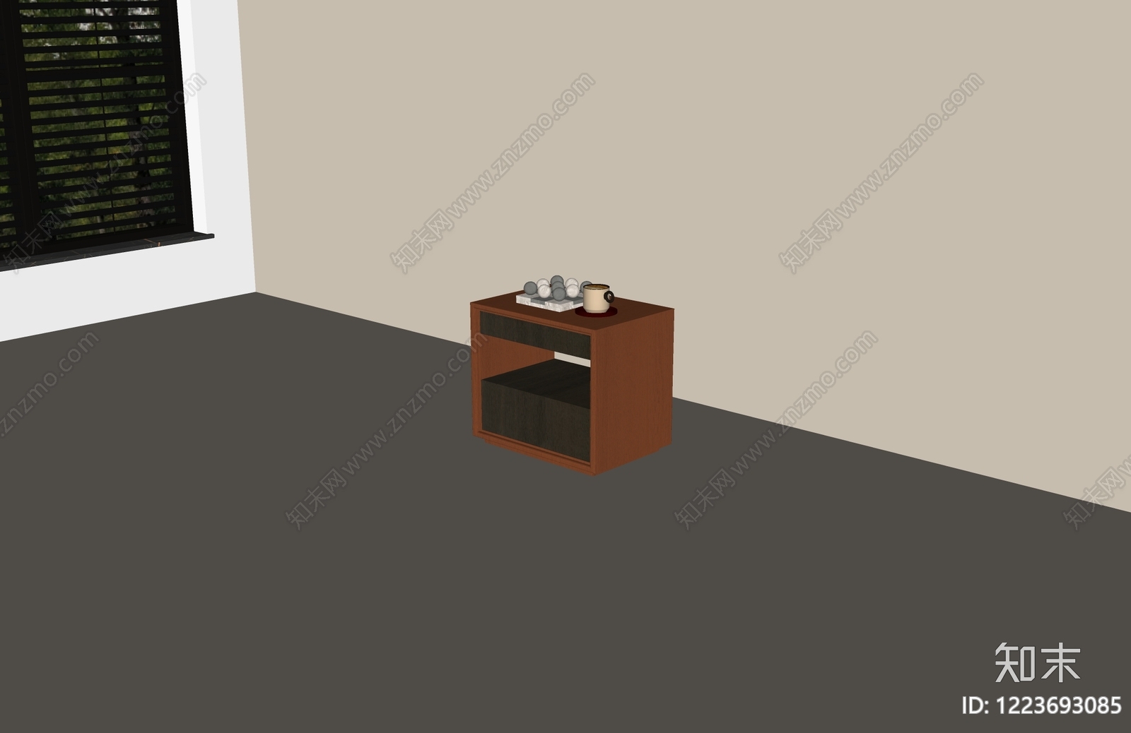 现代简约床头柜SU模型下载【ID:1223693085】