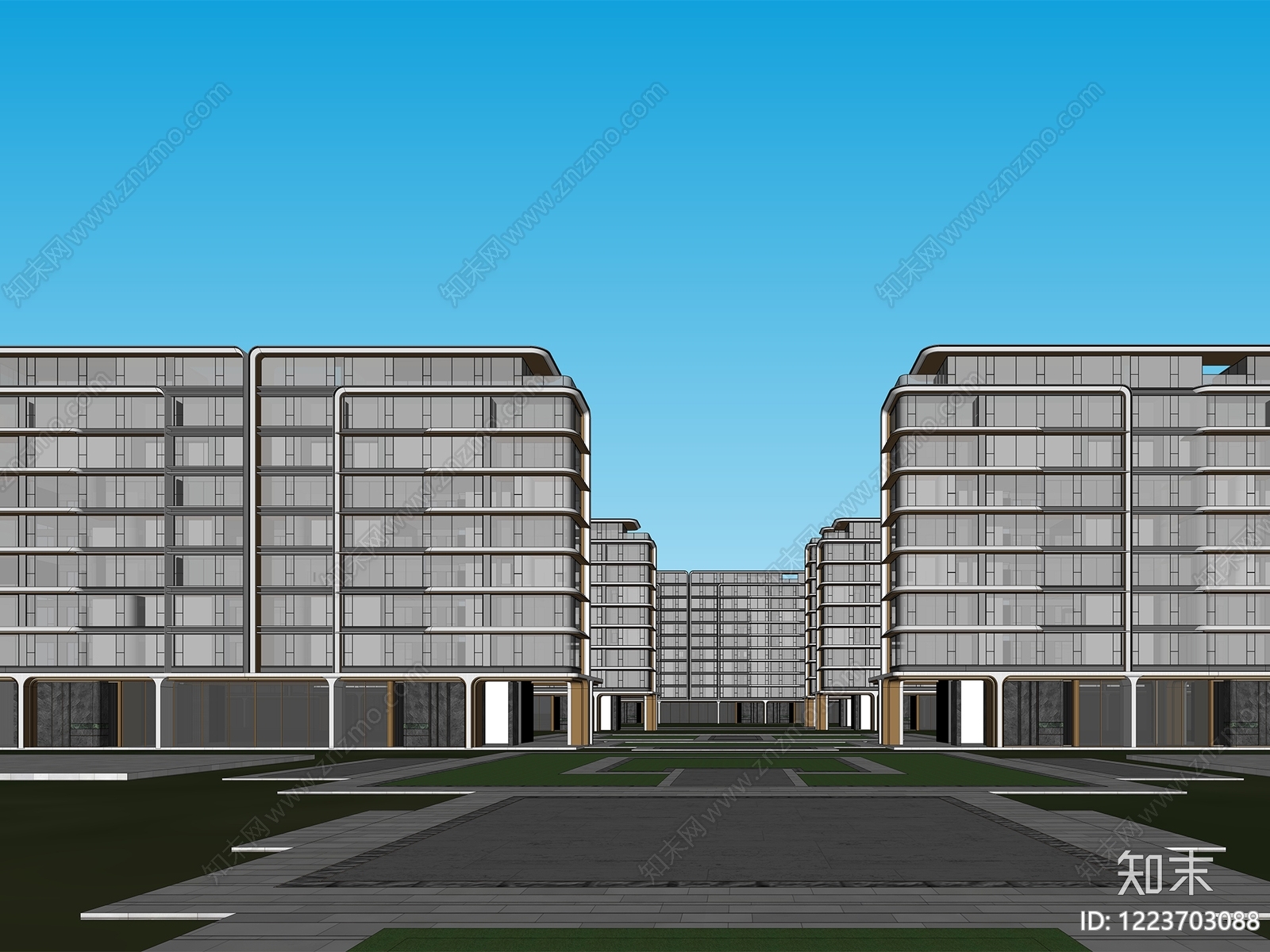 现代主义多层住宅SU模型下载【ID:1223703088】