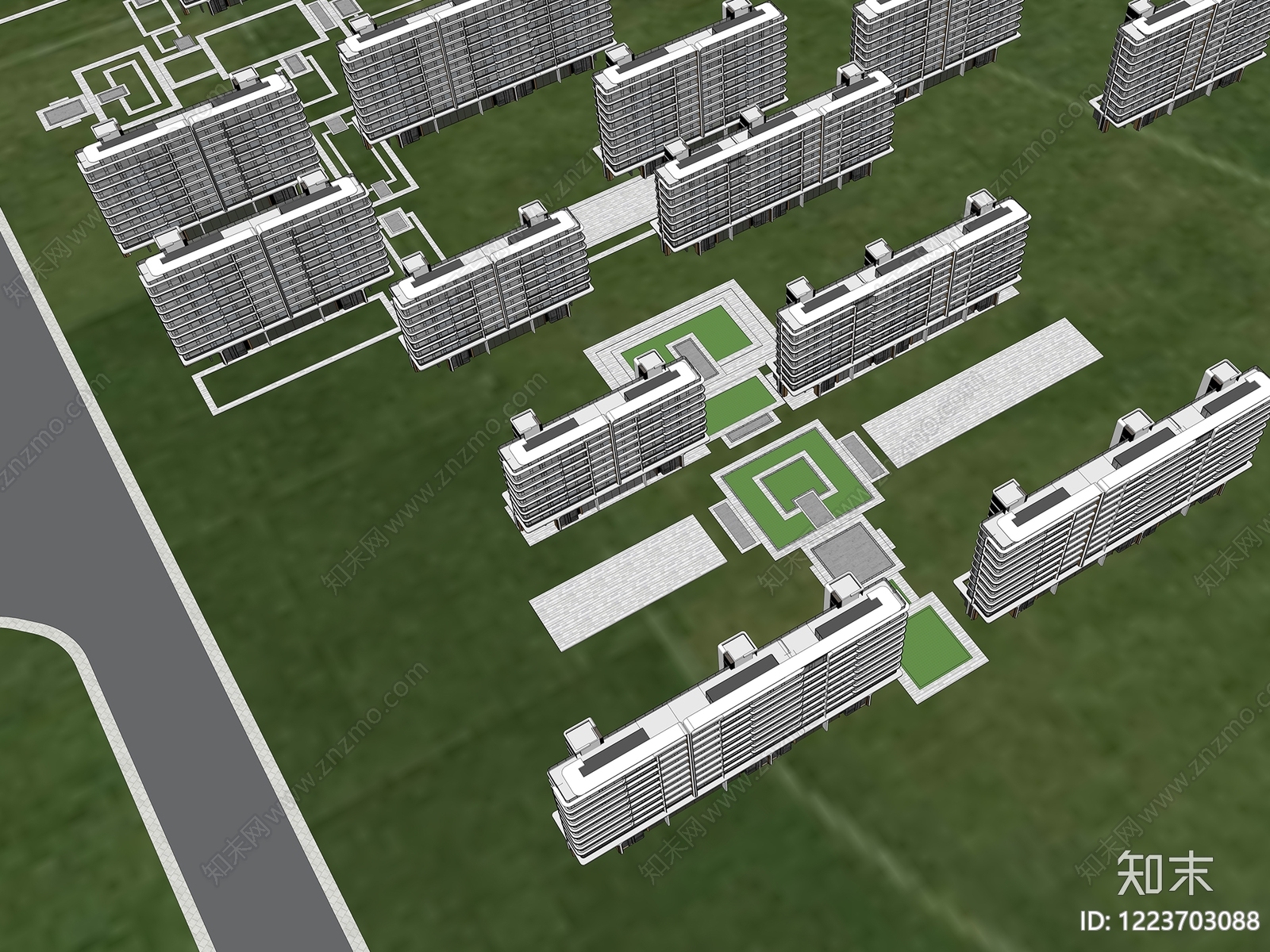 现代主义多层住宅SU模型下载【ID:1223703088】