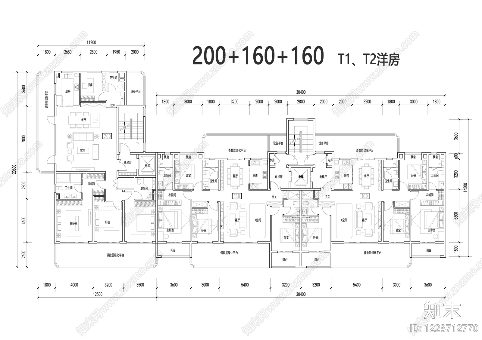多层住宅cad施工图下载【ID:1223712770】