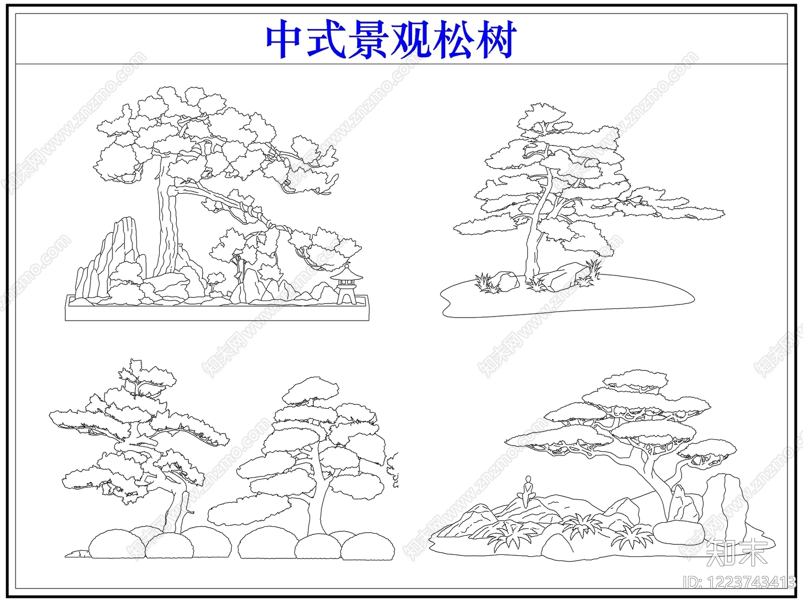中式乔木种植CAD图纸