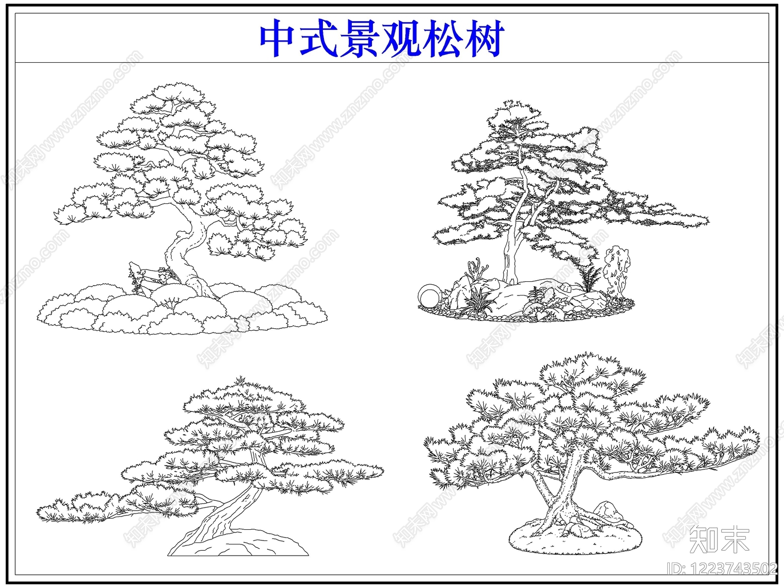 中式乔木种植CAD图纸