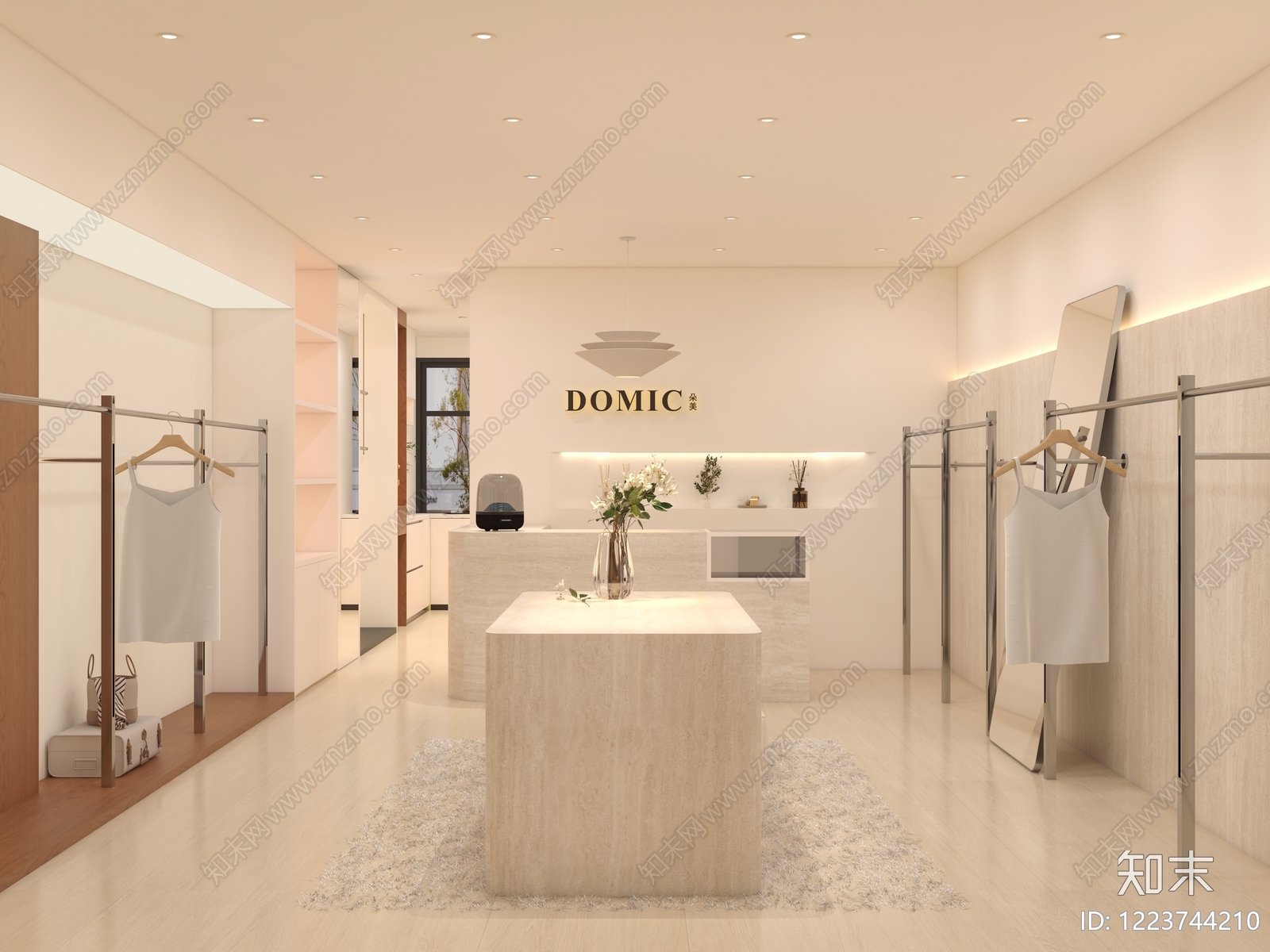 奶油风服装店3D模型下载【ID:1223744210】