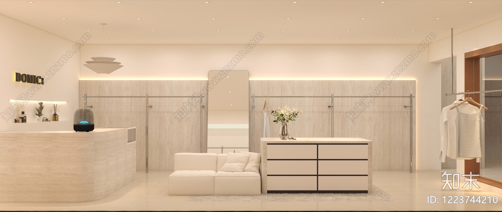 奶油风服装店3D模型下载【ID:1223744210】