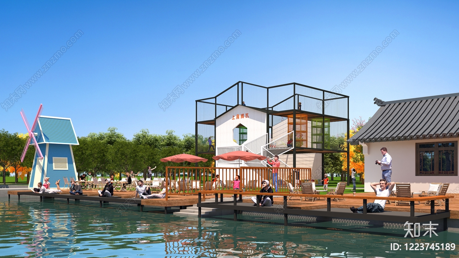 现代主义文旅项目景观3D模型下载【ID:1223745189】