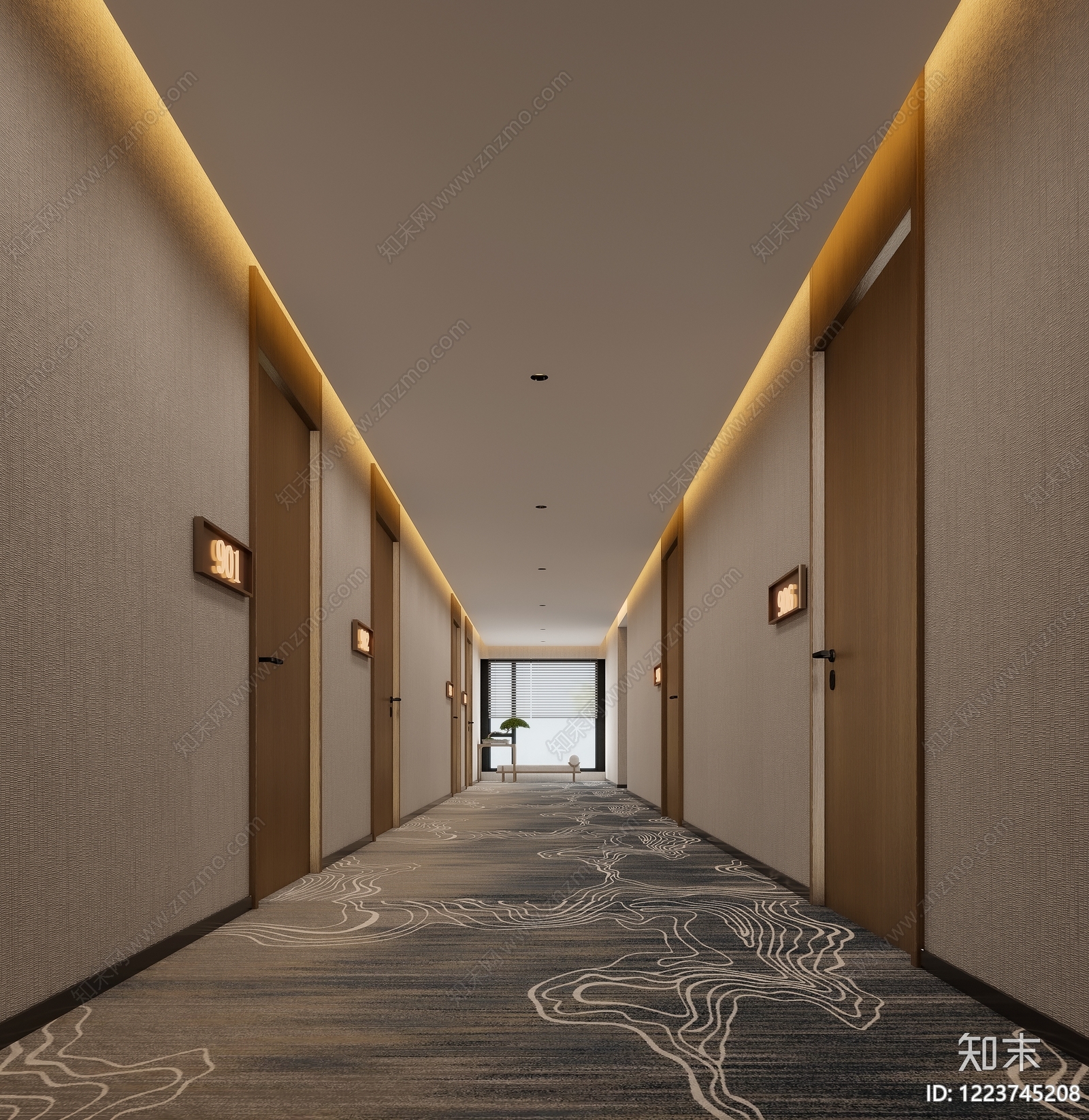 现代简约酒店客房3D模型下载【ID:1223745208】