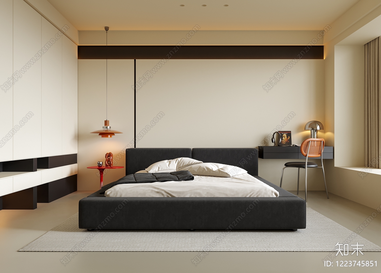 极简家居卧室3D模型下载【ID:1223745851】
