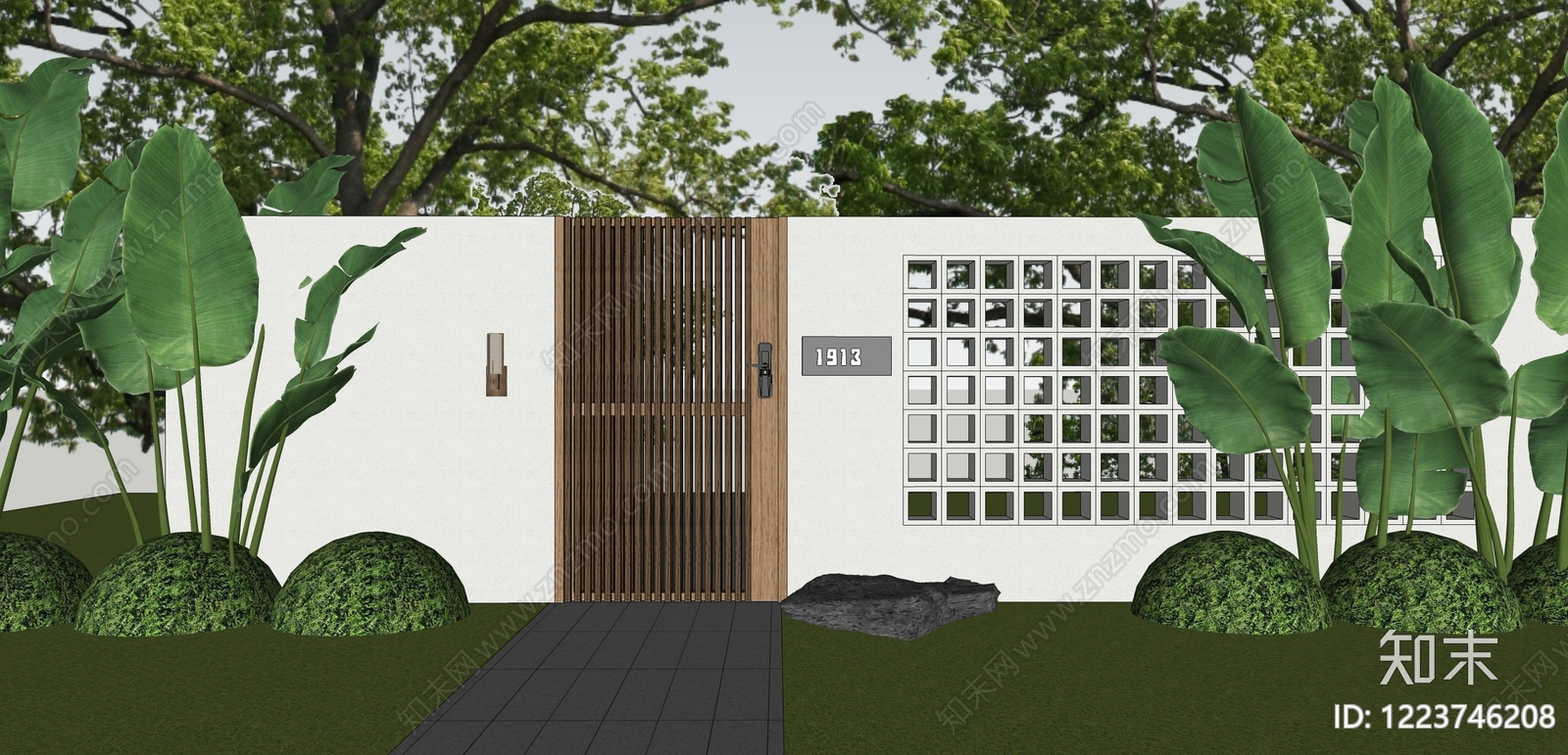 现代大门SU模型下载【ID:1223746208】