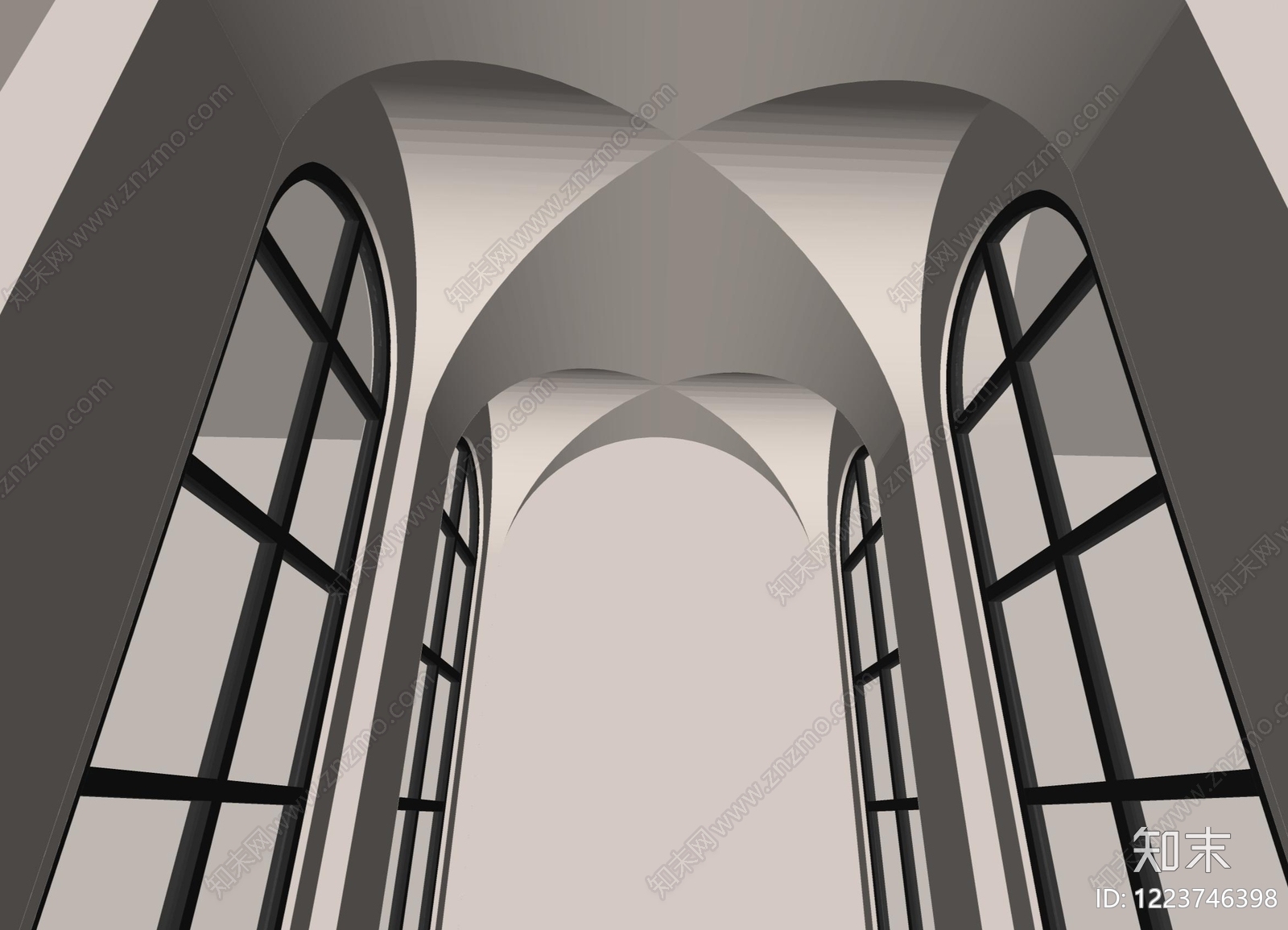极简教堂建筑SU模型下载【ID:1223746398】