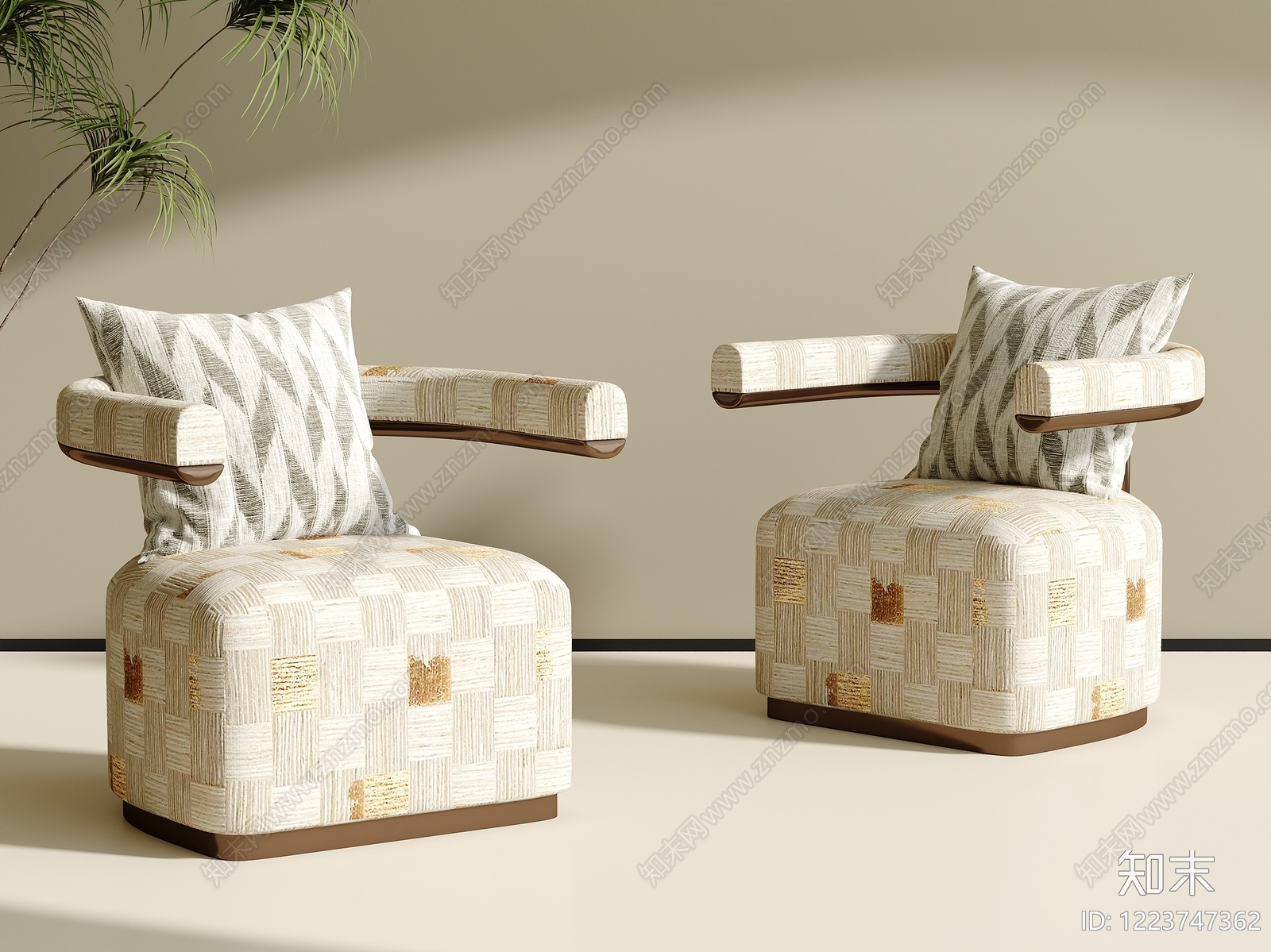 轻奢单人沙发3D模型下载【ID:1223747362】