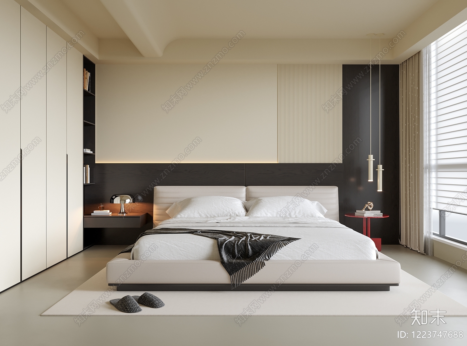 意式极简家居卧室3D模型下载【ID:1223747688】