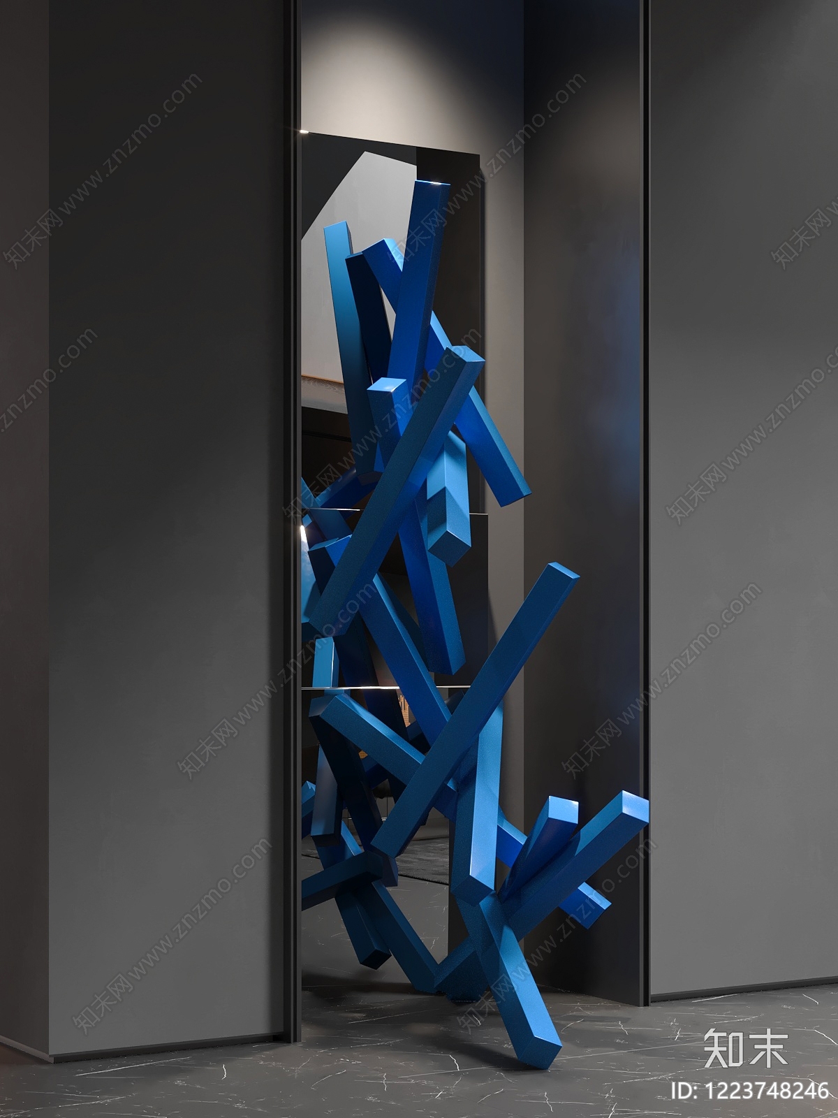 极简艺术装置3D模型渲染效果图