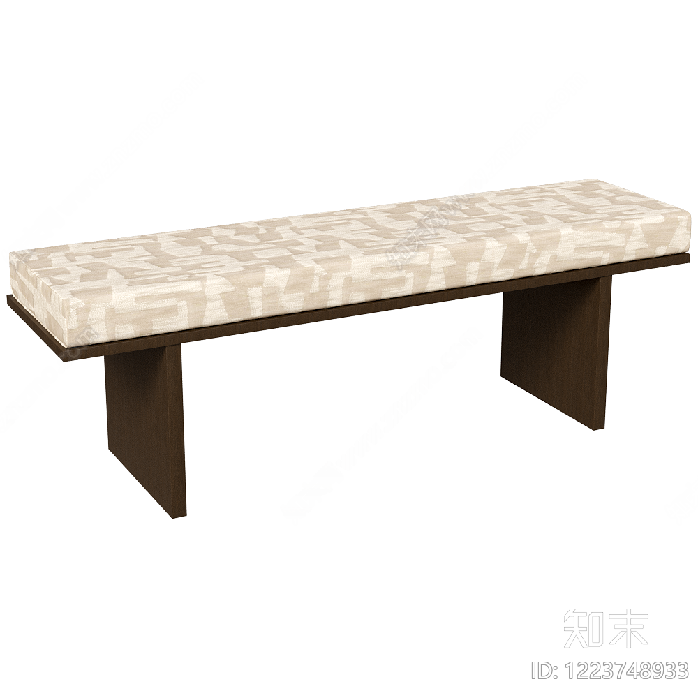 现代简约沙发凳3D模型渲染效果图