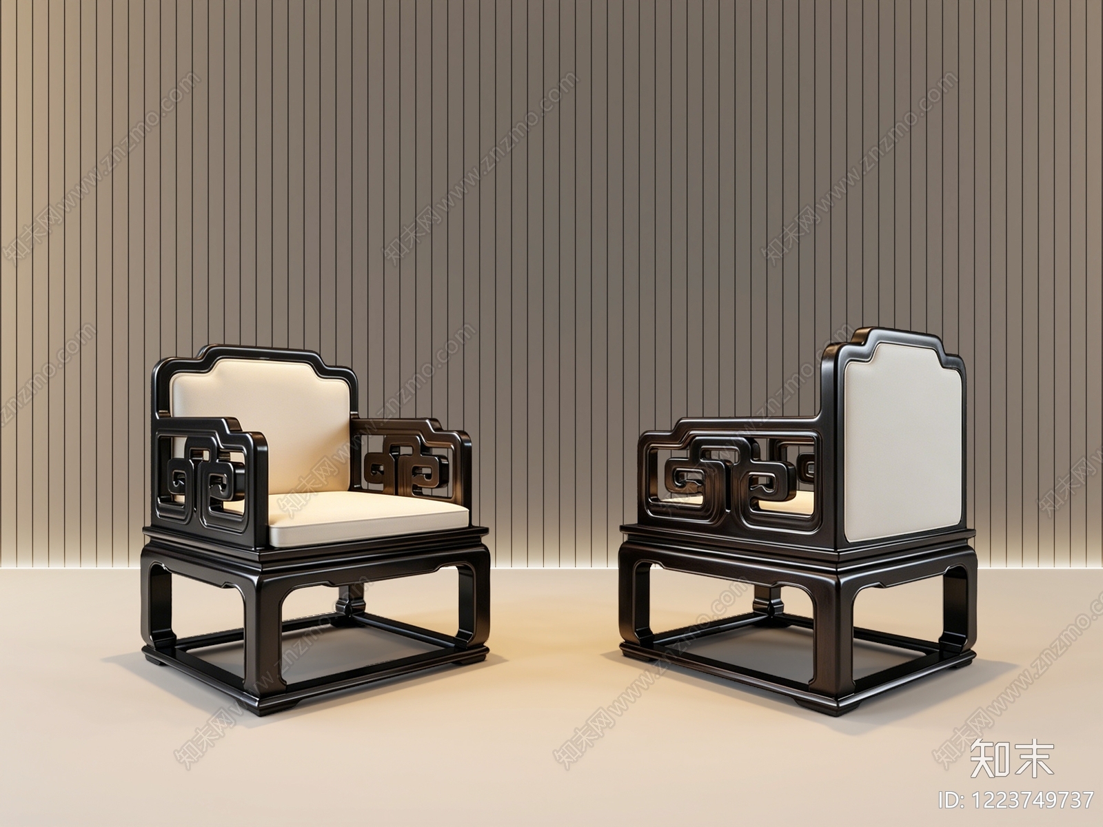 新中式休闲椅3D模型下载【ID:1223749737】